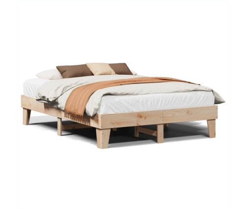 Estructura de cama sin colchón madera de pino blanca 140x200 cm