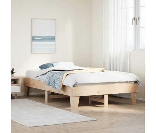 Estructura de cama sin colchón madera de pino maciza 120x200 cm