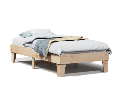 Estructura de cama sin colchón madera maciza de pino 100x200 cm