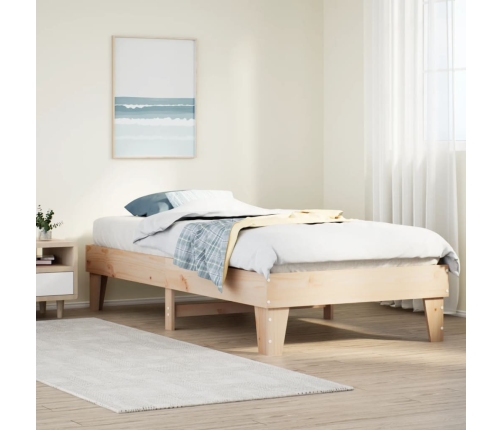 Estructura de cama sin colchón madera maciza de pino 100x200 cm