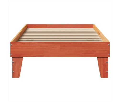 Cama sin colchón madera maciza de pino marrón cera 100x200 cm