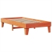 Cama sin colchón madera maciza de pino marrón cera 100x200 cm