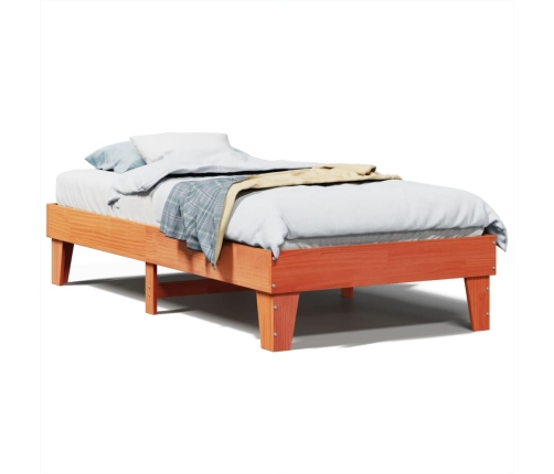 Estructura de cama sin colchón madera de pino marrón 90x200 cm