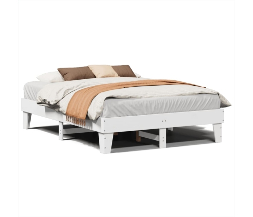 Estructura de cama sin colchón madera de pino blanca 140x190 cm