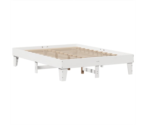 Estructura de cama sin colchón madera de pino blanca 140x190 cm