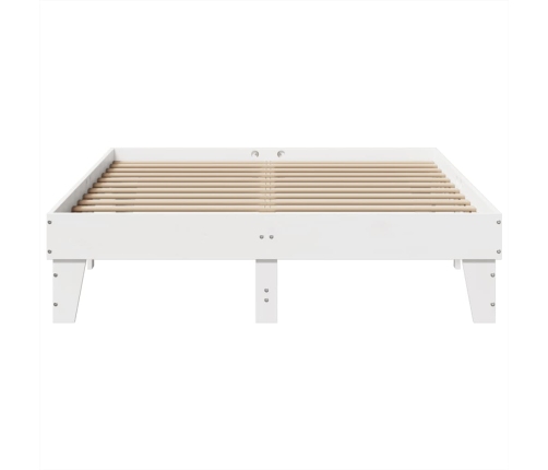 Estructura de cama sin colchón madera de pino blanca 140x190 cm