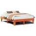 Cama sin colchón madera maciza de pino marrón cera 140x190 cm