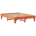 Cama sin colchón madera maciza de pino marrón cera 140x190 cm