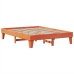 Cama sin colchón madera maciza de pino marrón cera 140x190 cm