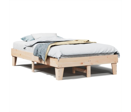 Estructura de cama sin colchón madera maciza de pino 135x190 cm