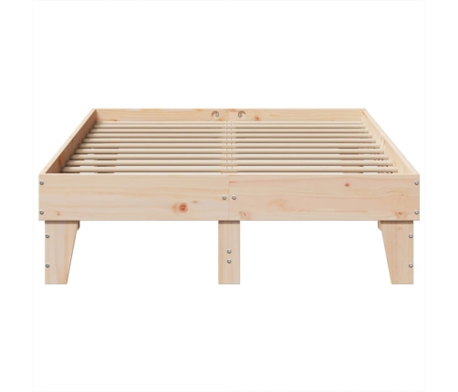 Estructura de cama sin colchón madera maciza de pino 135x190 cm