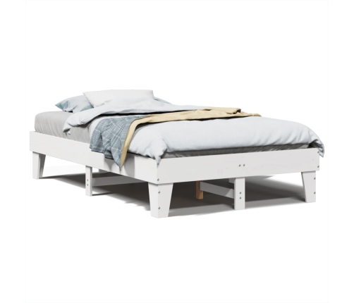 Estructura de cama sin colchón madera maciza blanca 120x190 cm