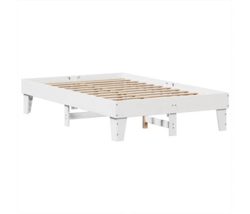 Estructura de cama sin colchón madera maciza blanca 120x190 cm