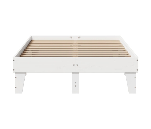 Estructura de cama sin colchón madera maciza blanca 120x190 cm