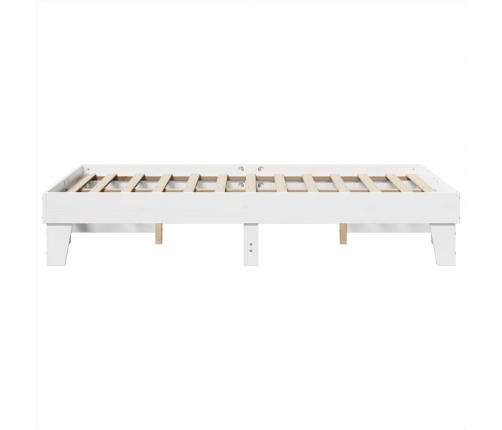 Estructura de cama sin colchón madera maciza blanca 120x190 cm