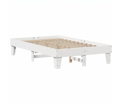 Estructura de cama sin colchón madera maciza blanca 120x190 cm