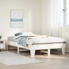 Estructura de cama sin colchón madera maciza blanca 120x190 cm