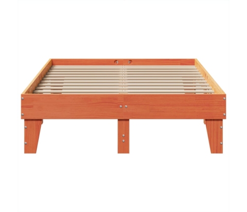 Estructura de cama sin colchón madera maciza marrón 120x190 cm