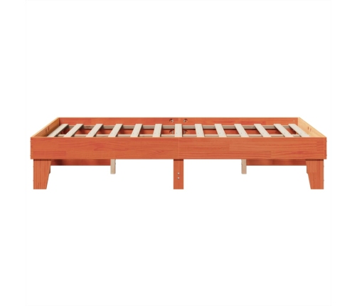 Estructura de cama sin colchón madera maciza marrón 120x190 cm