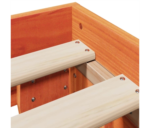 Estructura de cama sin colchón madera maciza marrón 120x190 cm