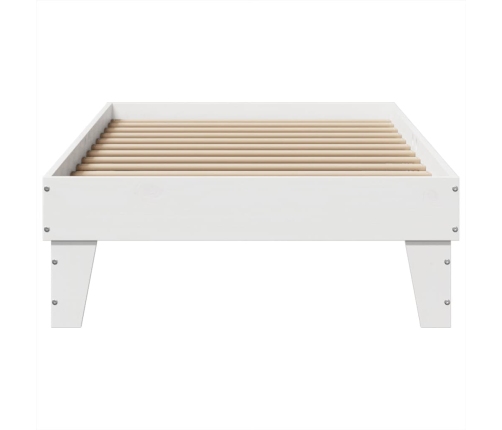Estructura de cama sin colchón madera maciza blanca 75x190 cm