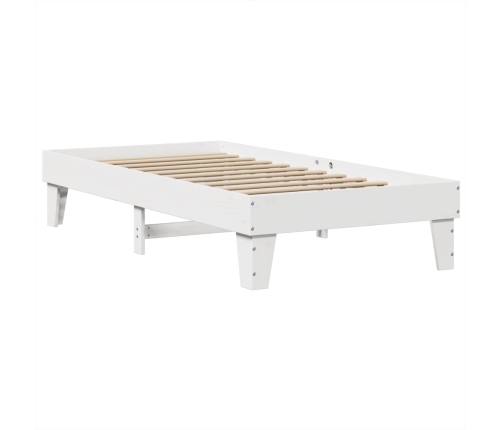 Estructura de cama sin colchón madera maciza blanca 75x190 cm