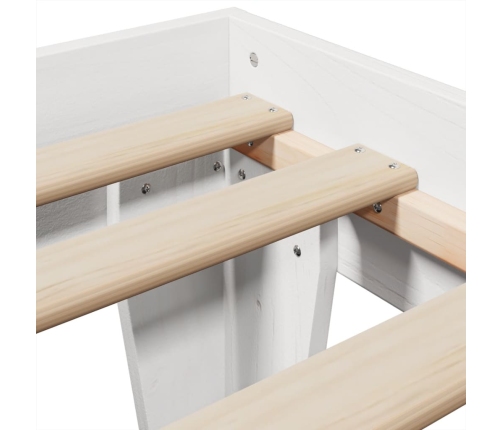 Estructura de cama sin colchón madera maciza blanca 75x190 cm
