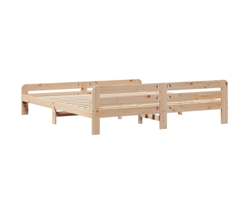 Estructura de cama sin colchón madera maciza de pino 200x200 cm