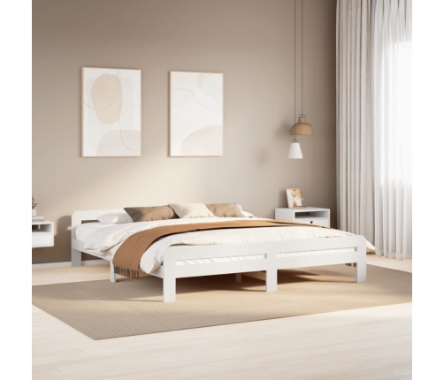 Estructura de cama sin colchón madera maciza blanca 200x200 cm