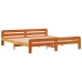 Cama sin colchón madera maciza de pino marrón cera 180x200 cm