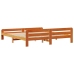 Cama sin colchón madera maciza de pino marrón cera 180x200 cm