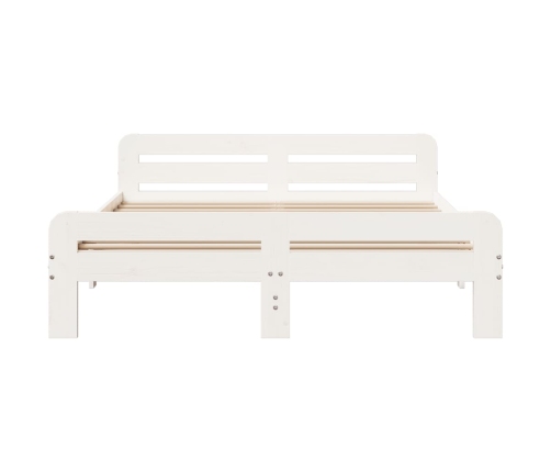 Estructura de cama sin colchón madera de pino blanca 140x200 cm