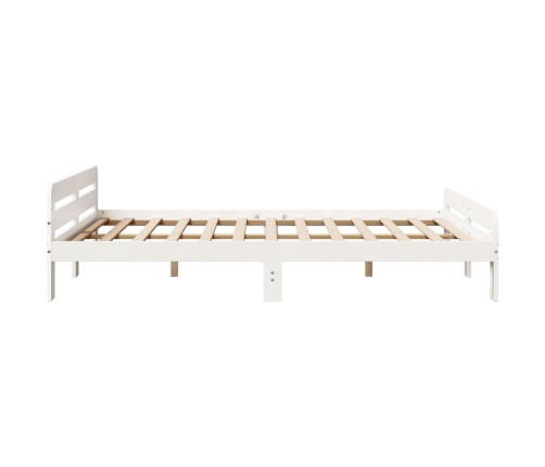 Estructura de cama sin colchón madera de pino blanca 140x200 cm