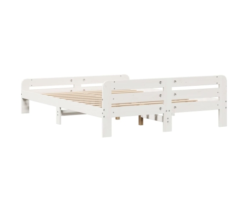 Estructura de cama sin colchón madera de pino blanca 140x200 cm