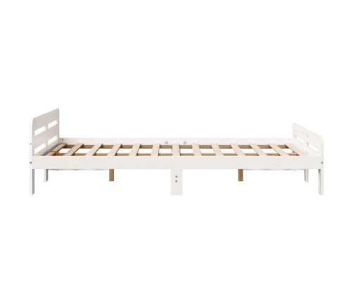 Estructura de cama sin colchón madera de pino blanca 120x200 cm