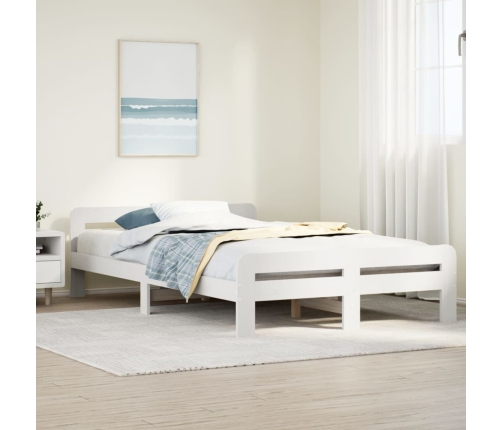 Estructura de cama sin colchón madera de pino blanca 120x200 cm