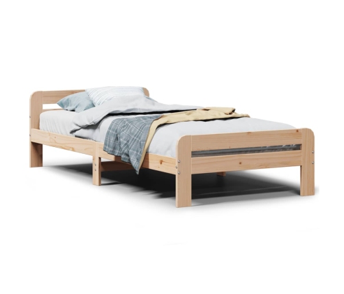 Estructura de cama sin colchón madera maciza de pino 100x200 cm