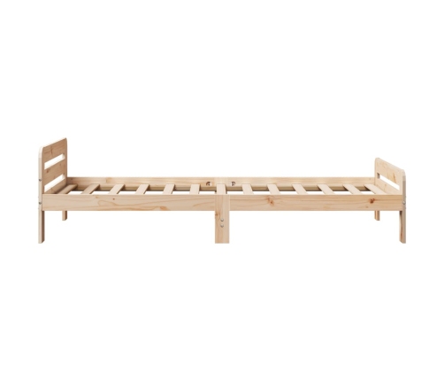 Estructura de cama sin colchón madera maciza de pino 100x200 cm