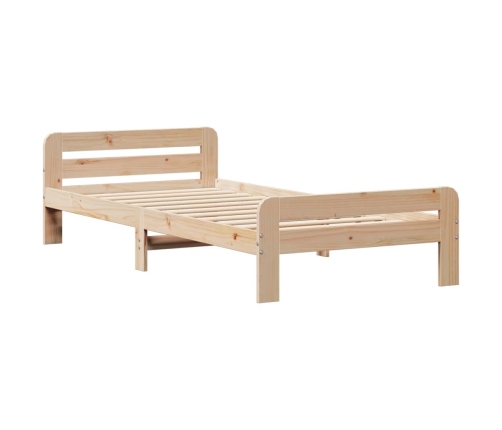 Estructura de cama sin colchón madera maciza de pino 90x200 cm