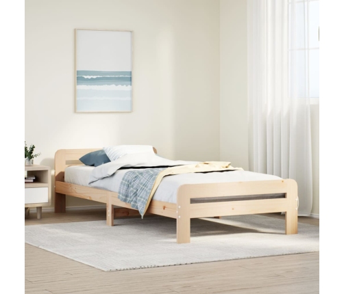 Estructura de cama sin colchón madera maciza de pino 90x200 cm