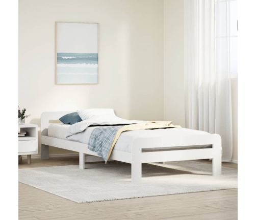 Estructura de cama sin colchón madera de pino blanca 90x200 cm