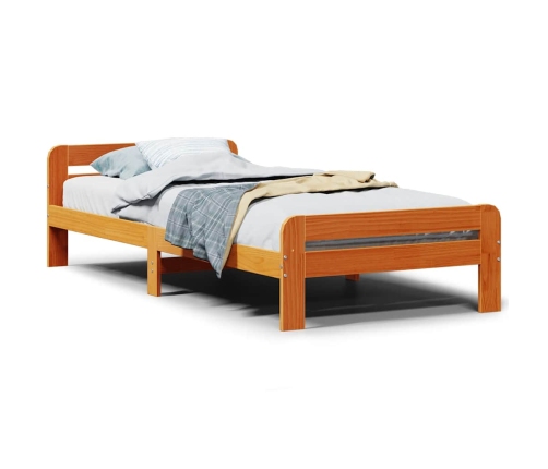 Estructura de cama sin colchón madera de pino marrón 90x200 cm