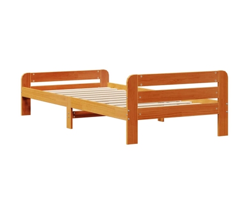 Estructura de cama sin colchón madera de pino marrón 90x200 cm