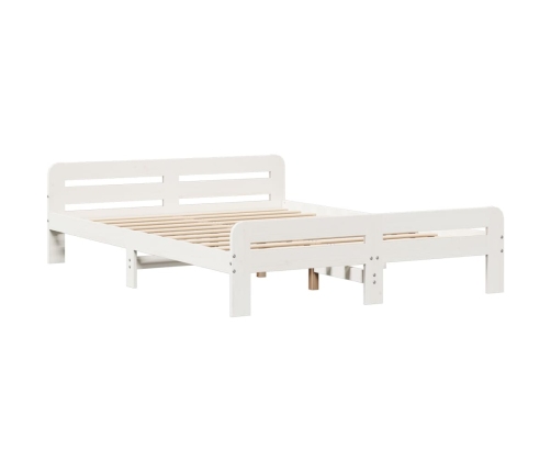 Estructura de cama sin colchón madera de pino blanca 140x190 cm