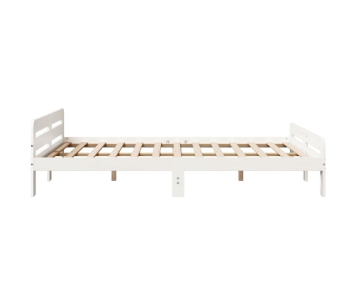 Estructura de cama sin colchón madera de pino blanca 140x190 cm