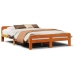 Cama sin colchón madera maciza de pino marrón cera 140x190 cm