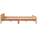 Cama sin colchón madera maciza de pino marrón cera 140x190 cm