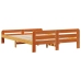 Cama sin colchón madera maciza de pino marrón cera 140x190 cm