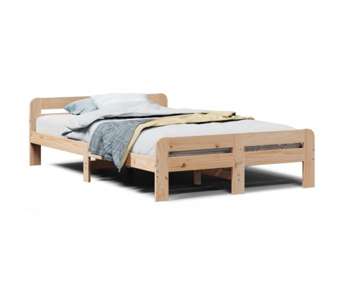 Estructura de cama sin colchón madera maciza de pino 135x190 cm