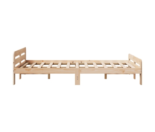 Estructura de cama sin colchón madera maciza de pino 135x190 cm